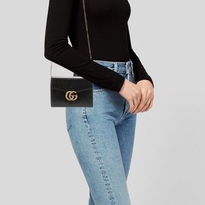 Gucci Marmont Leather Crossbody Bag